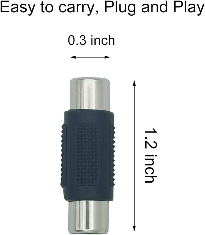ZHLATECK RCA Female to Female Audio Connector Adapter, RCA Extension Cable Adapter Compatible for TV Projector Phono Speaker - Image 2